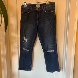 Current Elliott Women's 1570 The Cropped Straight Townhouse Jeans Indigo Size 28